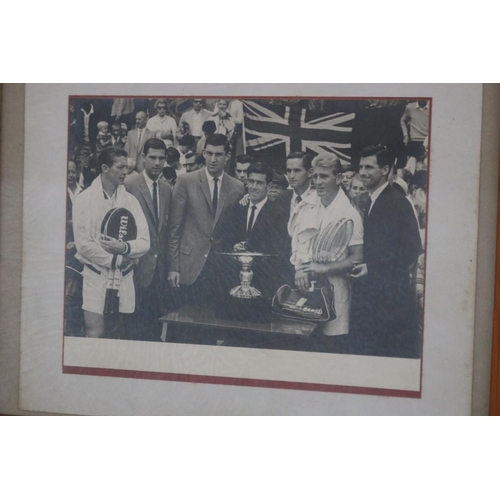 1303 - Framed photograph -From Left, Tony Trabert USA, Butch Buchholz USA, Barry Mackay USA Ken Rosewall, M... 