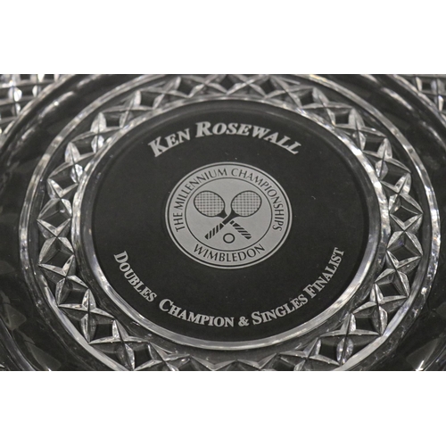1306 - Tennis trophy plate. Inscribed Ken Rosewall Doubles Champion & Singles Finalist The Millennium Champ... 