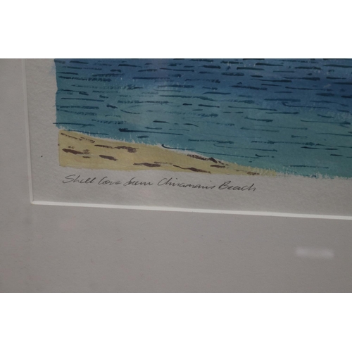 334 - Christopher Lewis, Shell Cove from Chinaman's Beach, Gouache on paper, signed Lower Left, approx 28c... 