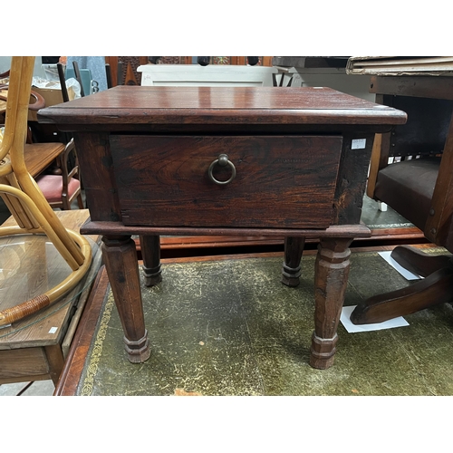 374 - Asian single drawer table, approx 61cm H x 59cm W x 44cm D