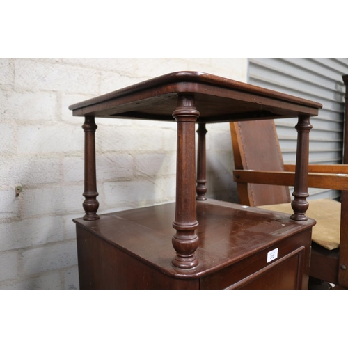 375 - Vintage Australian cedar pedestal nightstand, approx 74cm H x 47cm W x 42cm D