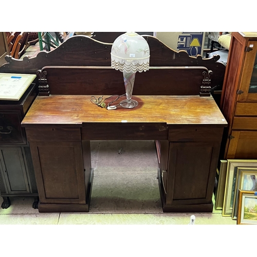 396 - Antique mid 19th century twin pedestal sideboard, with zinc lined cellarette, approx 117cm H x 153cm... 