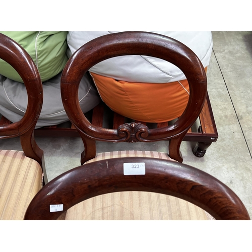 416 - Four antique balloon back chairs (4)