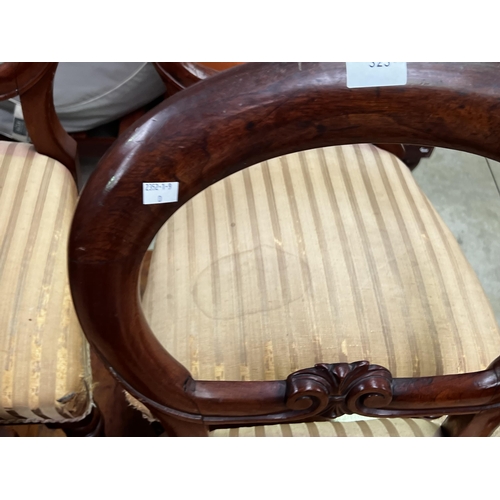 416 - Four antique balloon back chairs (4)