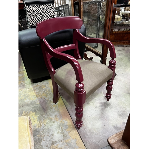 435 - Antique Australian cedar arm chair, painted finish