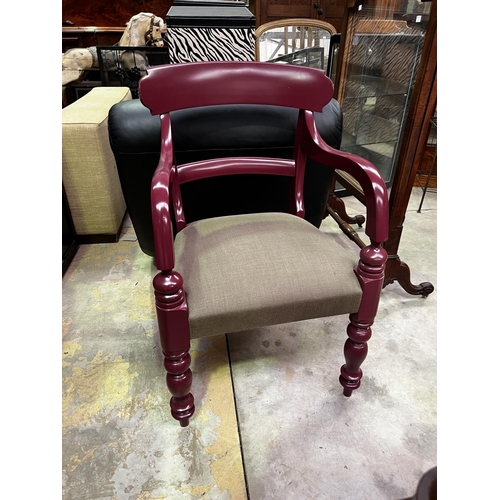 435 - Antique Australian cedar arm chair, painted finish