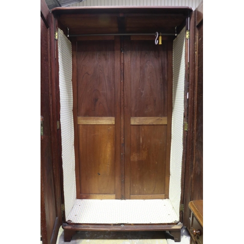 445 - Antique Australian cedar two door robe, arched panelled doors, approx 194cm H x 108cm W x 53cm D