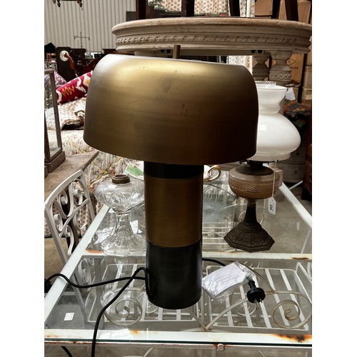 452 - New metal mushroom lamp, approx 52cm H