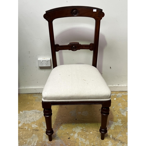 468 - Antique mahogany turned leg dining chair