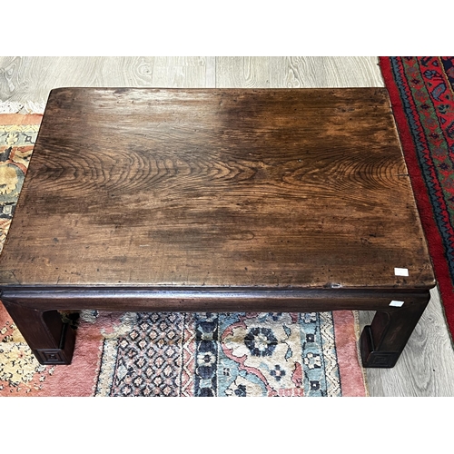 471 - Vintage Chinese Ming style rectangular low table, approx 35cm H x  81.5 cm W x 58 cm D