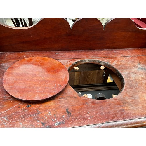 479 - Antique cedar washstand, approx 91cm H x 100cm W x 46cm D