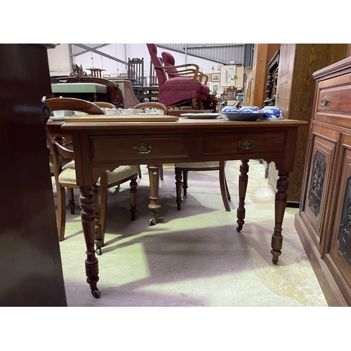 510 - Antique pine turned leg washstand base, approx 78cm H x 108cm W x 47cm D