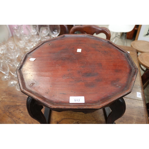 512 - Antique Japanese softwood tea table, approx 22cm H x 44cm Dia