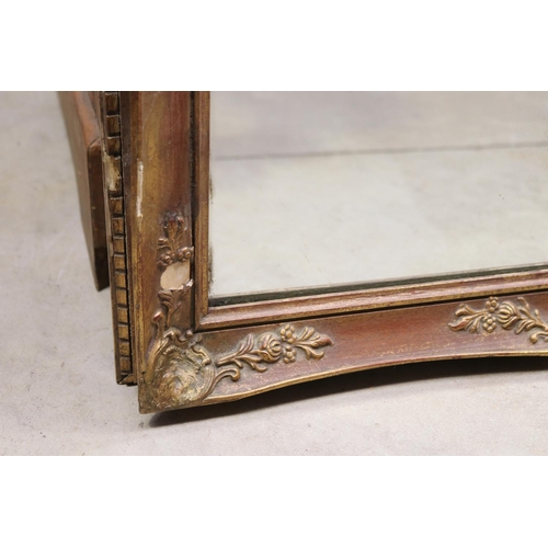 516 - Vintage arched top French style salon mirror, approx 109 cm high x 62 cm wide