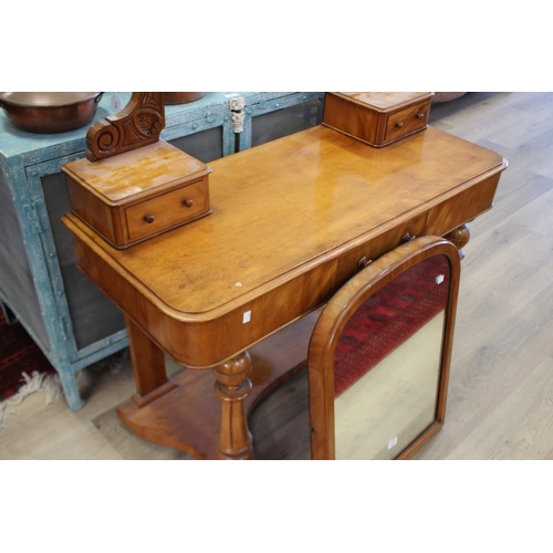522 - Antique Victorian satinwood dressing table, approx 140cm H x 104cm W x 47cm D