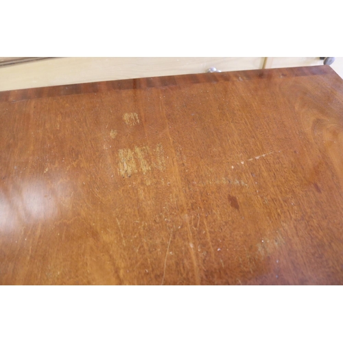 588 - Antique English mahogany drop side sofa table, approx 94 cm wide x 61 cm depth x 71 cm high
