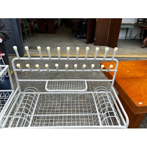 659 - Vintage industrial style kitchen plate and cutlery drying rack. approx 77 cm H, 45 cm W, 23 cm D Rec... 