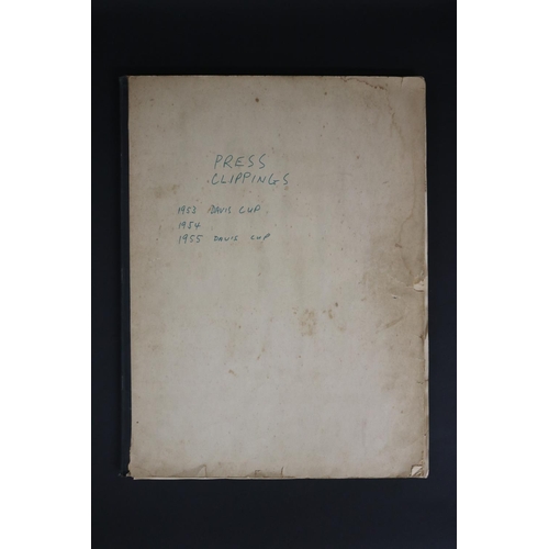 1079 - Book - Press clippings - 1953 Davis Cup, 1954, 1955 Davis Cup, approx 50cm x 38cm. Provenance: Ken R... 