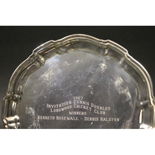 1093 - Tennis trophy. Inscribed, 1967 INVITATION TENNIS DOUBLES LONGWOOD CRICKET CLUB WINNERS KENNETH ROSEW... 