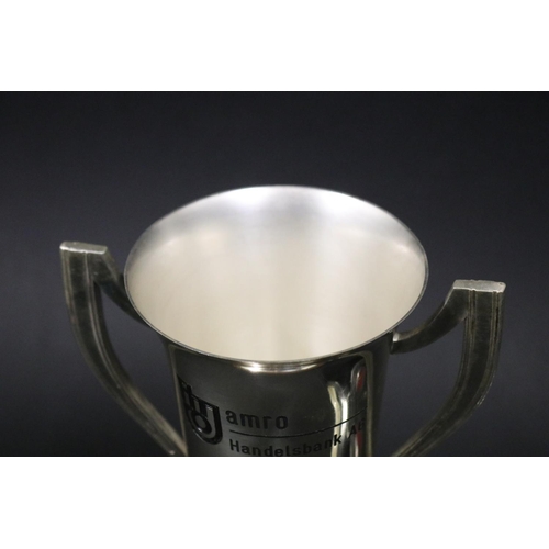 1147 - Tennis trophy. Inscribed, amro Handelsbank AG, 35 Tennis Legends Championships 1986 Moyland. Approx ... 