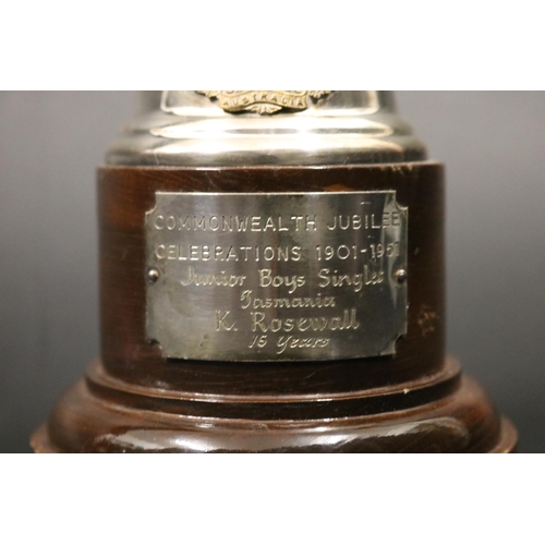 1148 - 1951 Commonwealth Jubilee Celebrations trophy, with golden angel over Australian Coat-of-Arms, inscr... 