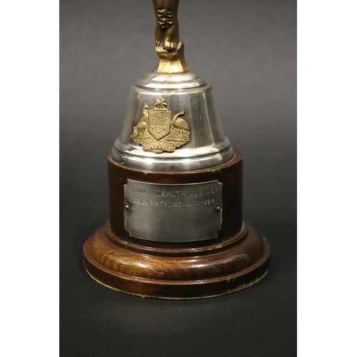 1149 - 1951 Commonwealth Jubilee Celebrations trophy, with golden angel over Australian Coat-of-Arms, inscr... 