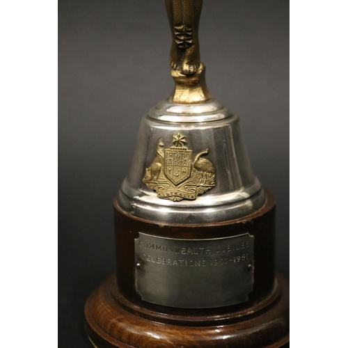 1149 - 1951 Commonwealth Jubilee Celebrations trophy, with golden angel over Australian Coat-of-Arms, inscr... 