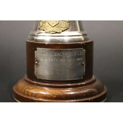 1149 - 1951 Commonwealth Jubilee Celebrations trophy, with golden angel over Australian Coat-of-Arms, inscr... 