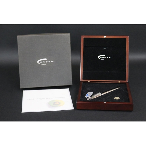 1240 - Presentation pen in box with certificate from the A.T. Cross company. The sterling silver pen inscri... 