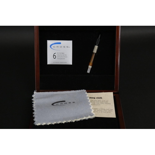 1240 - Presentation pen in box with certificate from the A.T. Cross company. The sterling silver pen inscri... 