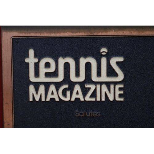 1313 - Framed award. Tennis Magazine Salutes Ken Rosewall as one of the 20 top players in the game over the... 