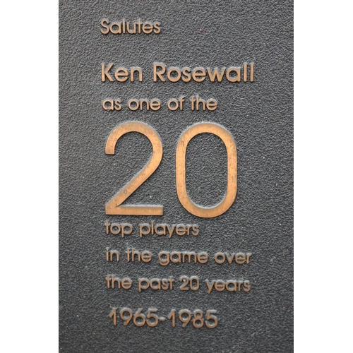 1313 - Framed award. Tennis Magazine Salutes Ken Rosewall as one of the 20 top players in the game over the... 