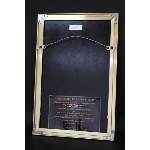1316 - Framed award, THE AUSTRALIAN WALK OF FAME INDUCTEE COMMITTEE PROUDLY PRESENTED TO Ken Rosewall A.M. ... 