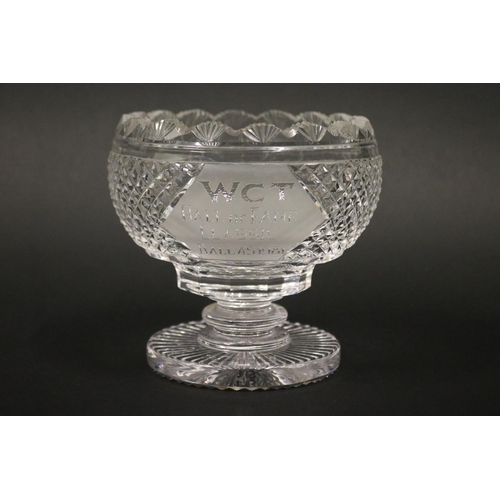 1317 - Cut crystal tennis trophy, WCT HALL OF FAME CLASSIC DALLAS 1981. Rosewall won the event, defeating N... 