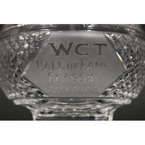 1317 - Cut crystal tennis trophy, WCT HALL OF FAME CLASSIC DALLAS 1981. Rosewall won the event, defeating N... 