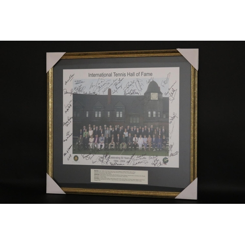 1342 - International Tennis Hall of Fame, Celebrating 50 Years 1954-2004. Signatures & photo to include Ton... 