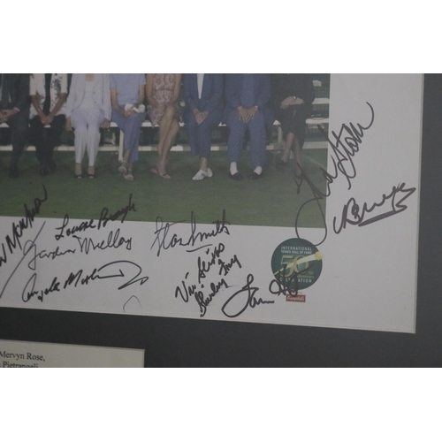 1342 - International Tennis Hall of Fame, Celebrating 50 Years 1954-2004. Signatures & photo to include Ton... 