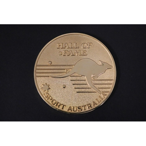 1345 - Hall of Fame Sport Australia cased medal, inscribed verso KENNETH R. ROSEWALL 1951 - 1975. Approx 7c... 