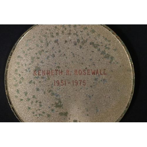 1345 - Hall of Fame Sport Australia cased medal, inscribed verso KENNETH R. ROSEWALL 1951 - 1975. Approx 7c... 