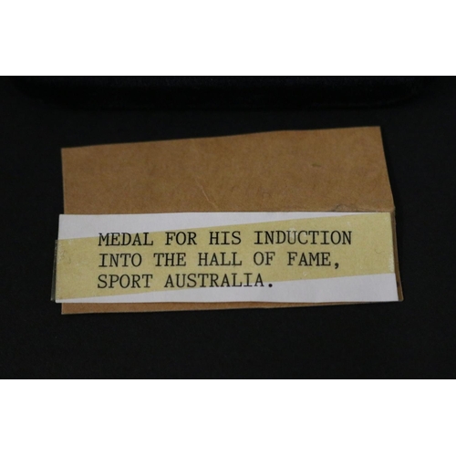 1345 - Hall of Fame Sport Australia cased medal, inscribed verso KENNETH R. ROSEWALL 1951 - 1975. Approx 7c... 