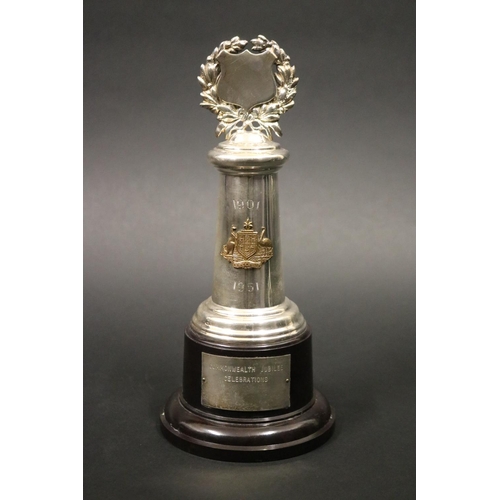 1150 - 1951 Commonwealth Jubilee Celebrations trophy, Australian Coat-of-Arms, inscribed 1901 - 1951. COMMO... 