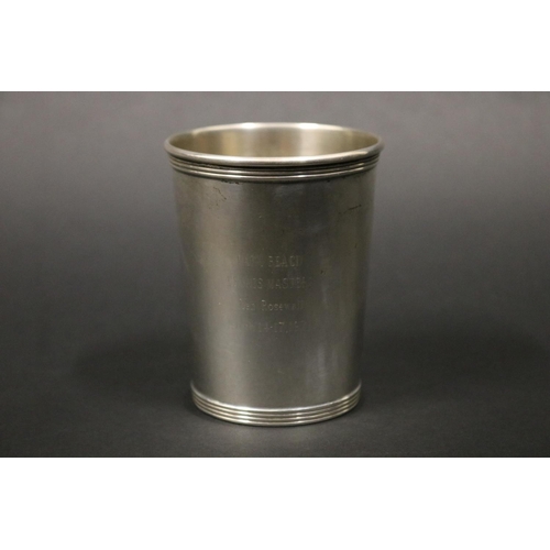 1229 - Tennis trophy cup. Inscribed PALM BEACH TENNIS MASTER Ken Rosewall March 14-17, 1974. Presented By V... 