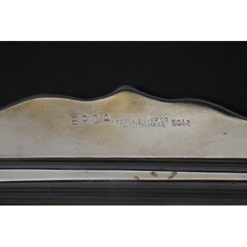 1129 - Tennis trophy. Inscribed, TENNIS SOUTH INVITATIONAL 1975 WINNER. EPNS twin handled entree dish. Appr... 