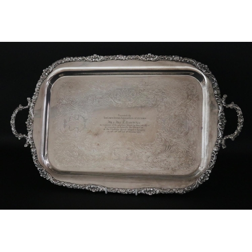 1163 - Special award tray, inscribed Presented by THE LAWN TENNIS ASSOCIATION OF VICTORIA to MR & Mrs R.ROS... 