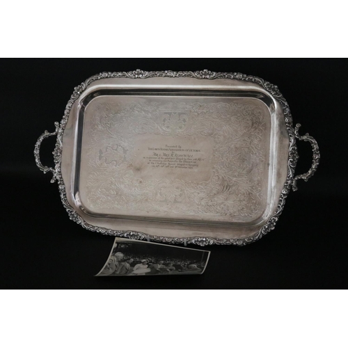 1163 - Special award tray, inscribed Presented by THE LAWN TENNIS ASSOCIATION OF VICTORIA to MR & Mrs R.ROS... 