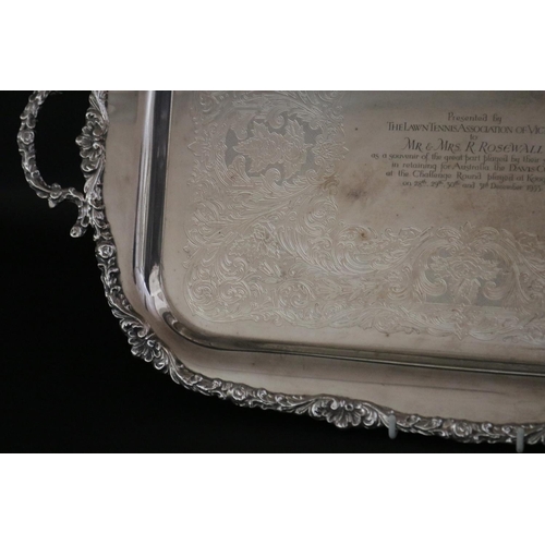 1163 - Special award tray, inscribed Presented by THE LAWN TENNIS ASSOCIATION OF VICTORIA to MR & Mrs R.ROS... 