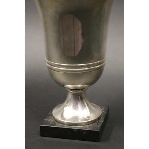1347 - Unmarked pedestal trophy. Approx 22cm H x 14cm Dia. Provenance: Ken Rosewall Collection