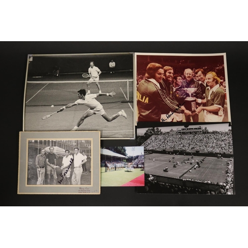 1370 - Photographs of Ken, some to include with Rod Laver & Davis Cup related. Approx 23cm x 28cm & smaller... 