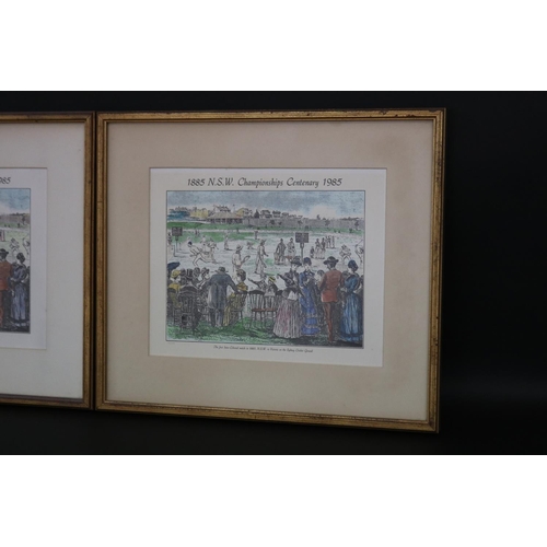 1373 - Two of 1885 NSW Championships Centenary 1985, 21/100 & 32/100. Approx 22cm x 28cm each. Provenance: ... 