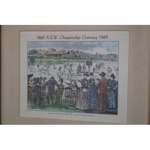 1373 - Two of 1885 NSW Championships Centenary 1985, 21/100 & 32/100. Approx 22cm x 28cm each. Provenance: ... 